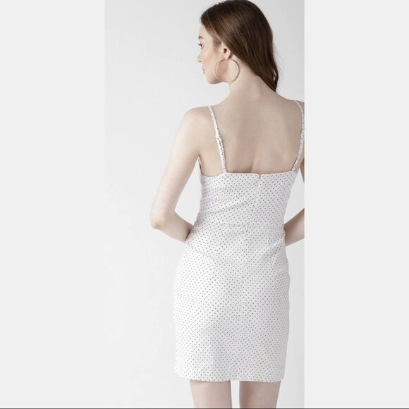 ✨Women Off White & Black Polka Dot Bodycon Dress✨ - Picture 3 of 6